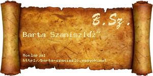 Barta Szaniszló névjegykártya